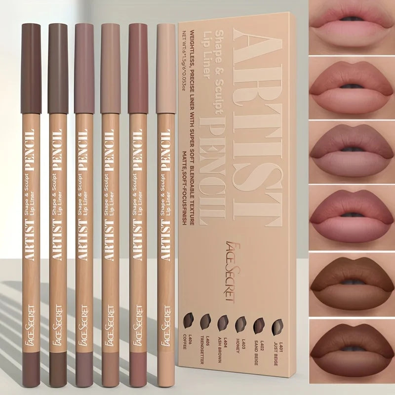 Velvet Matte Lip Liner Pencils Set Long-Lasting Non-Drying Perfect for Lining Filling Lips Versatile for All Skin Typ