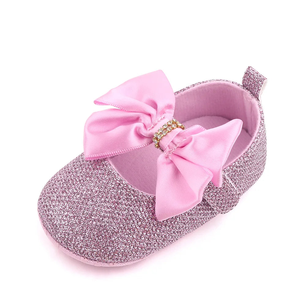 Spring Autumn Beautiful Baby Girl Princess Shoes Soft Soled Butterfly Bowknot Fashion Design Solid Newborn Prewalker Shoes