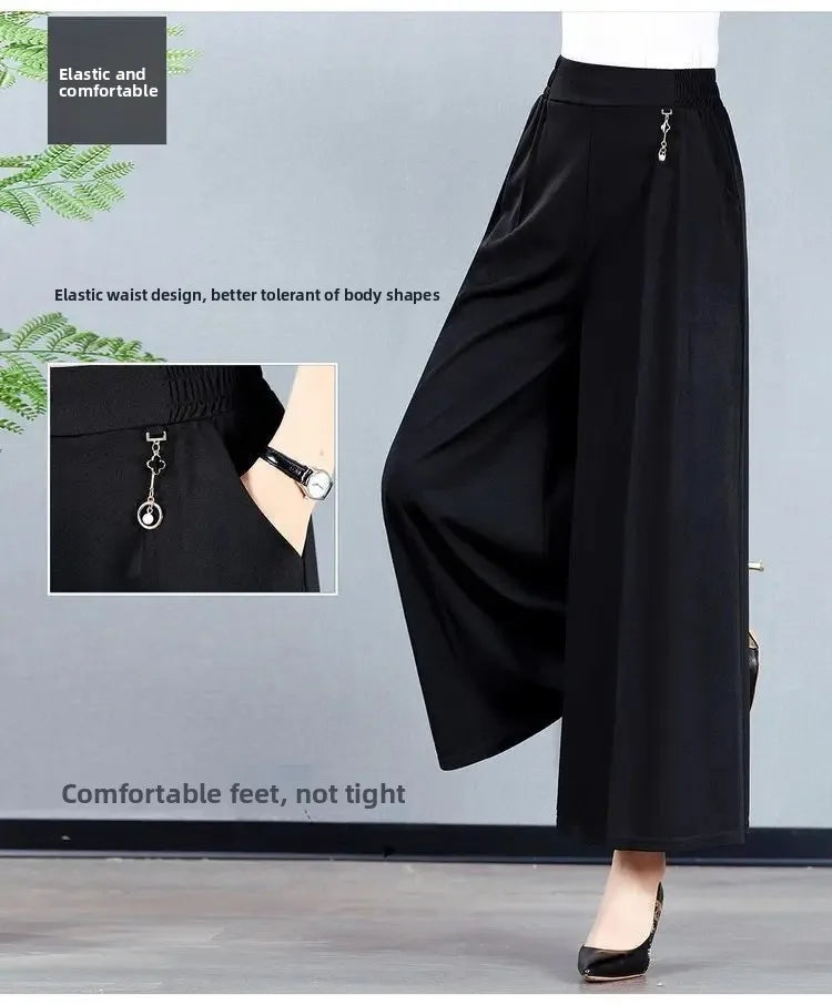 High Waist Wide Leg Pants Mom Style Loose Fit Nine-Tenths Slimming Female Fashionable Long Trousers from Mainland China