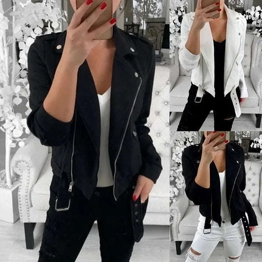 Autumn Women Basic Jackets 2025 Black Slim Lady Jacket Sweet Female Zipper Femme Outwear Coats Long Sleeve Jackets Veste Femme