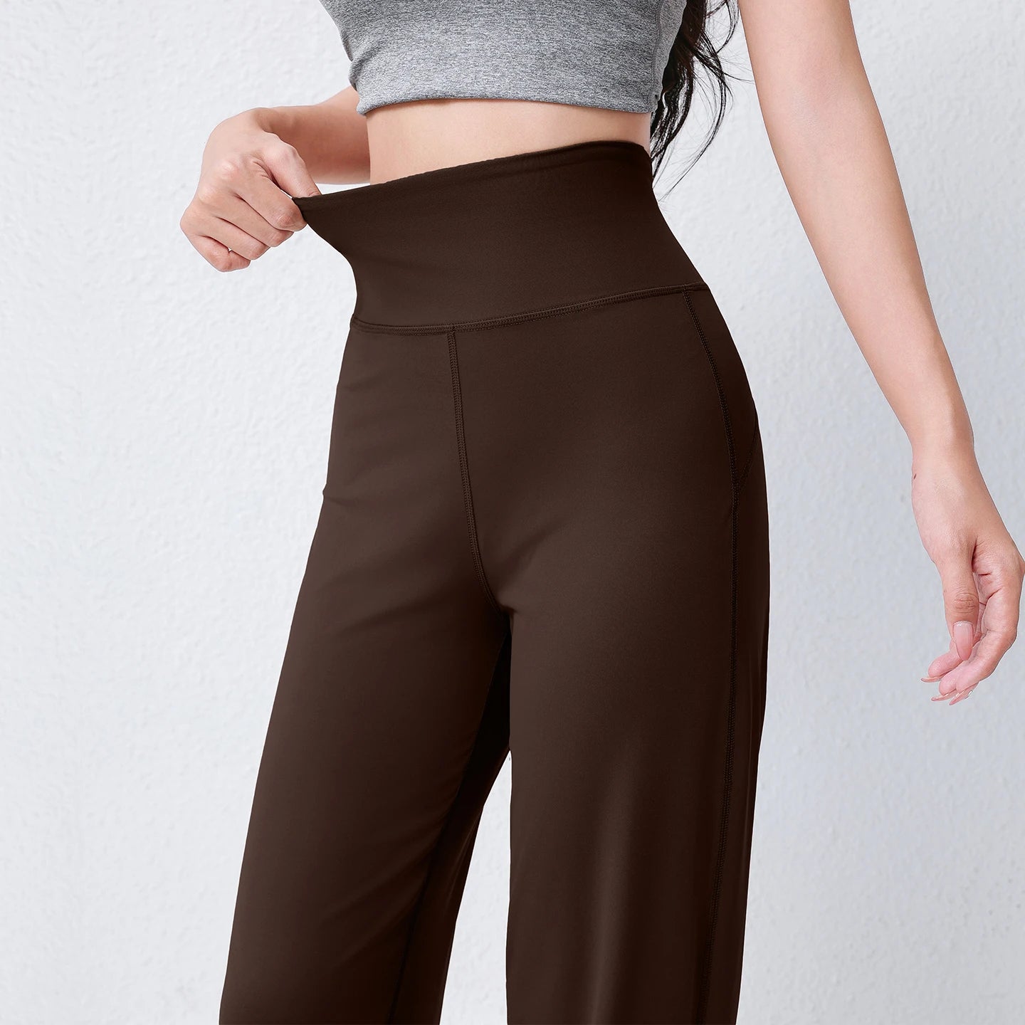 Women's High Waist Yoga Pants Loose Fit Straight Wide Leg Solid Color Spring Outdoor Wear Sports Fitness