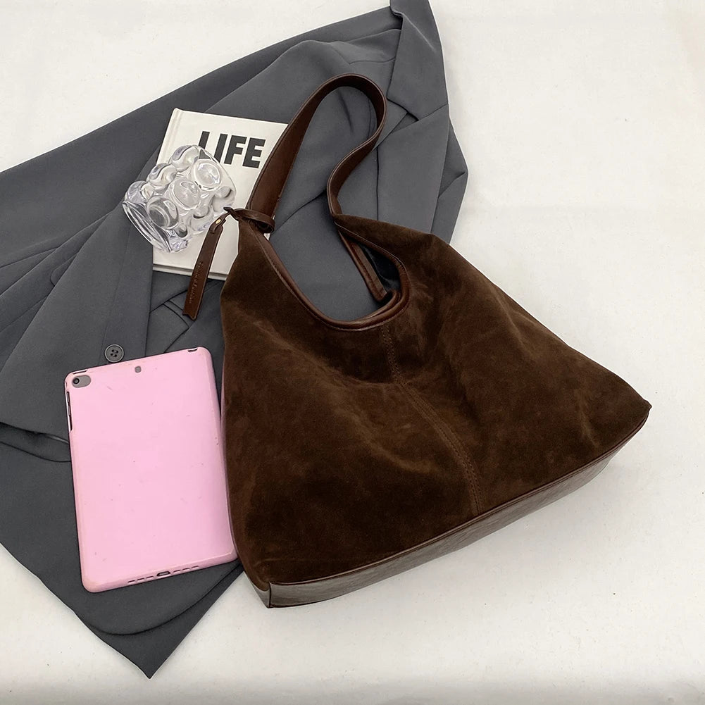 Women's Vintage Shoulder Tote Bag with large capacity, premium PU leather, zipper closure, and elegant everyday design