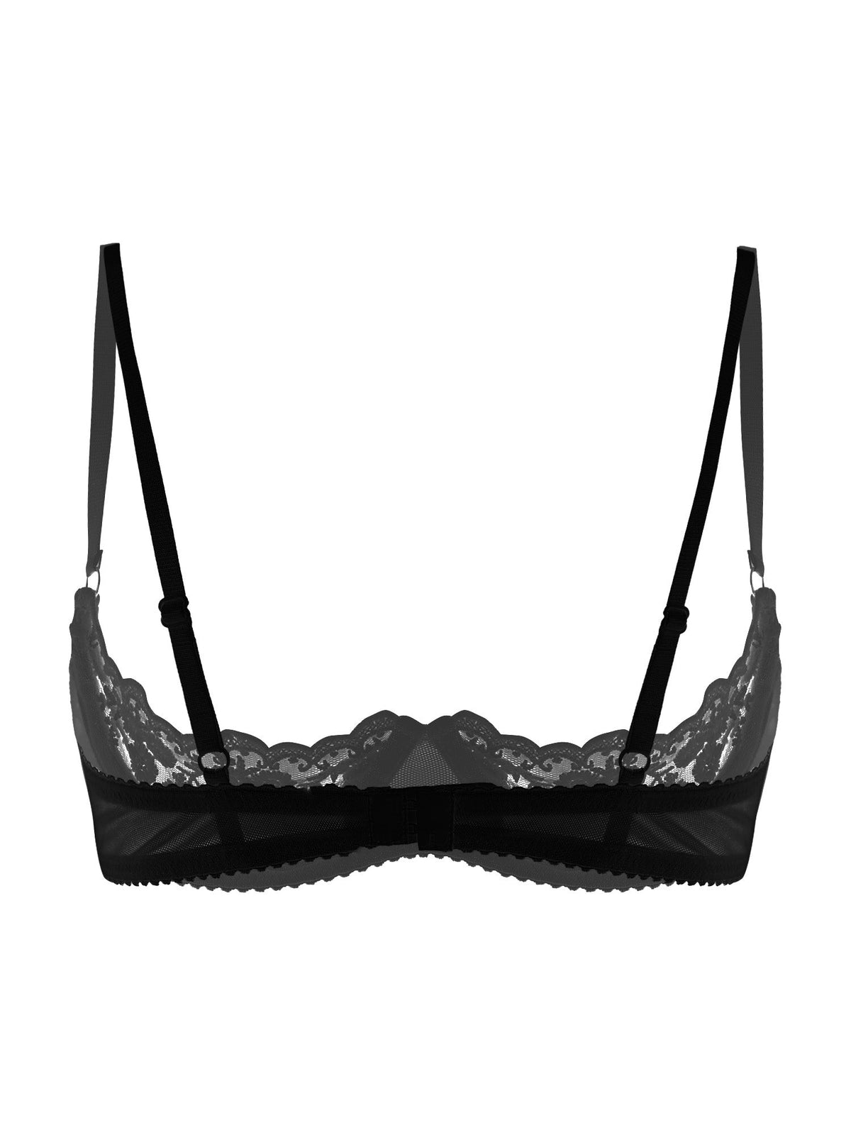 Women Lace Half Cup Bra Underwired Open Nipple Push Up Cupless Exposed Breasts Underwired See Through Sheer Lace Sexy Exotic Bra