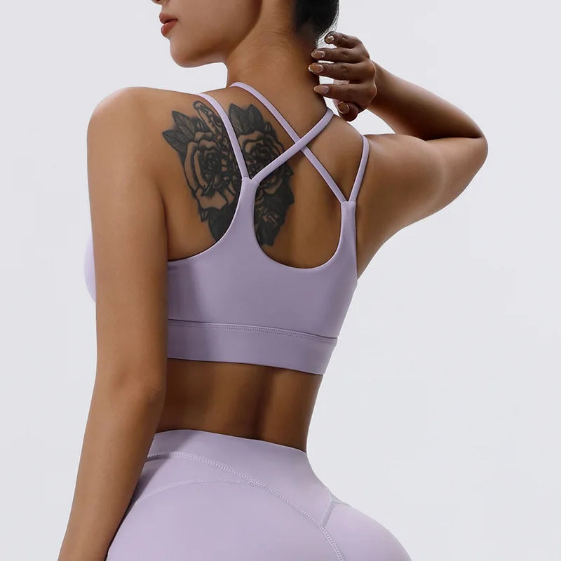 Sports Bra with Side Breasts for Women, Running, Fitness, Shock-absorbing Vest, Beautiful Back Bra