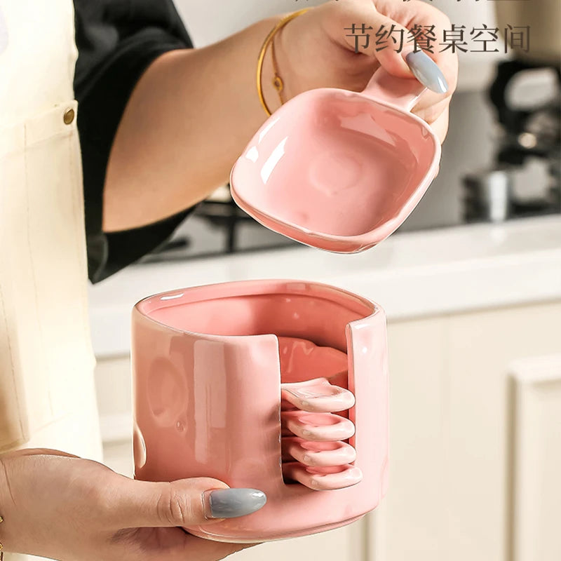Dish Chinese New Household Solid Cream Wind Square Hot Pot Sauce Dishes 3.5 Inch High Aesthetic Plate
