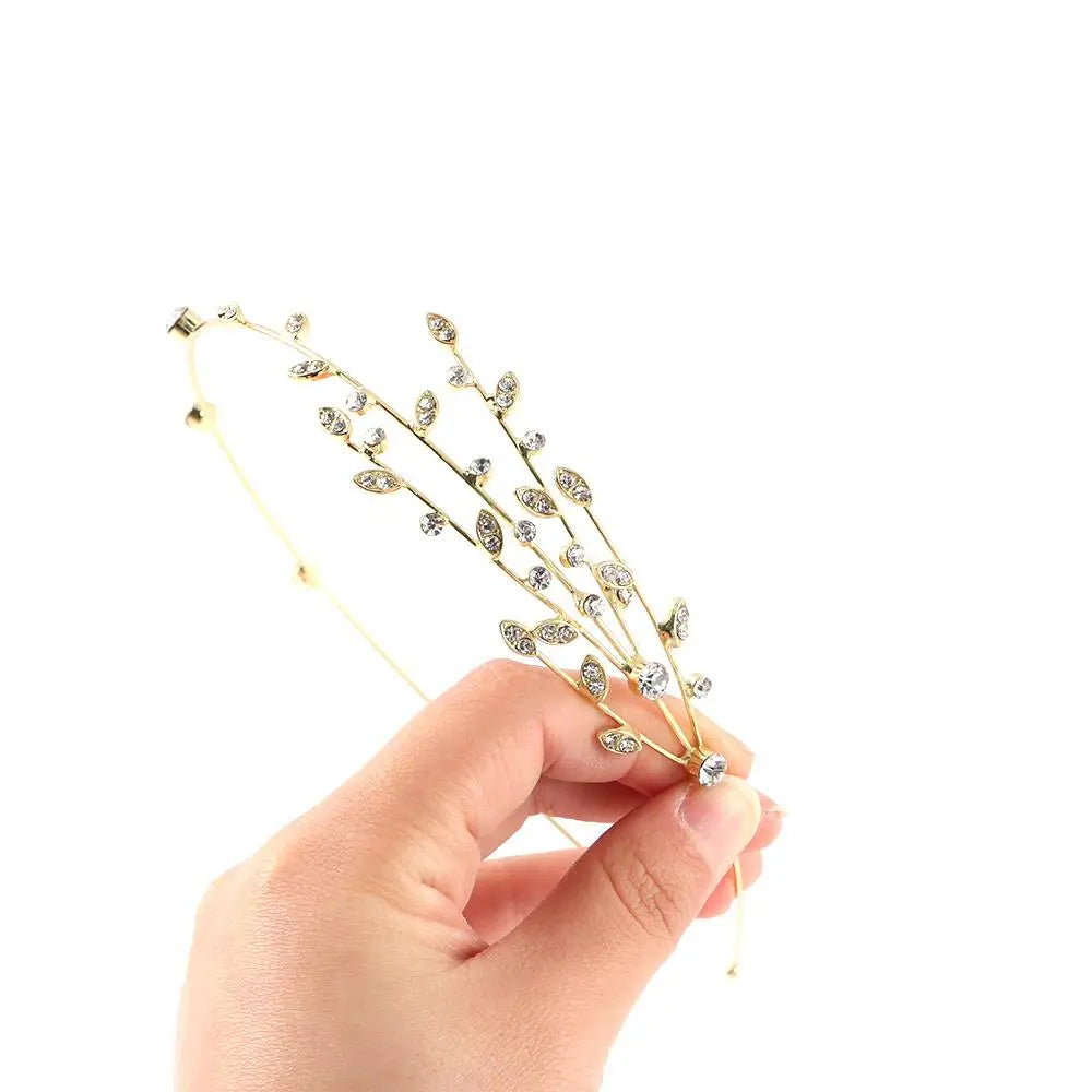 Elegant Hair Accessories Women Non-slip Hair Hoop Girls Star Headband Crystal Hairbands Hollow Leaves Braided Tool