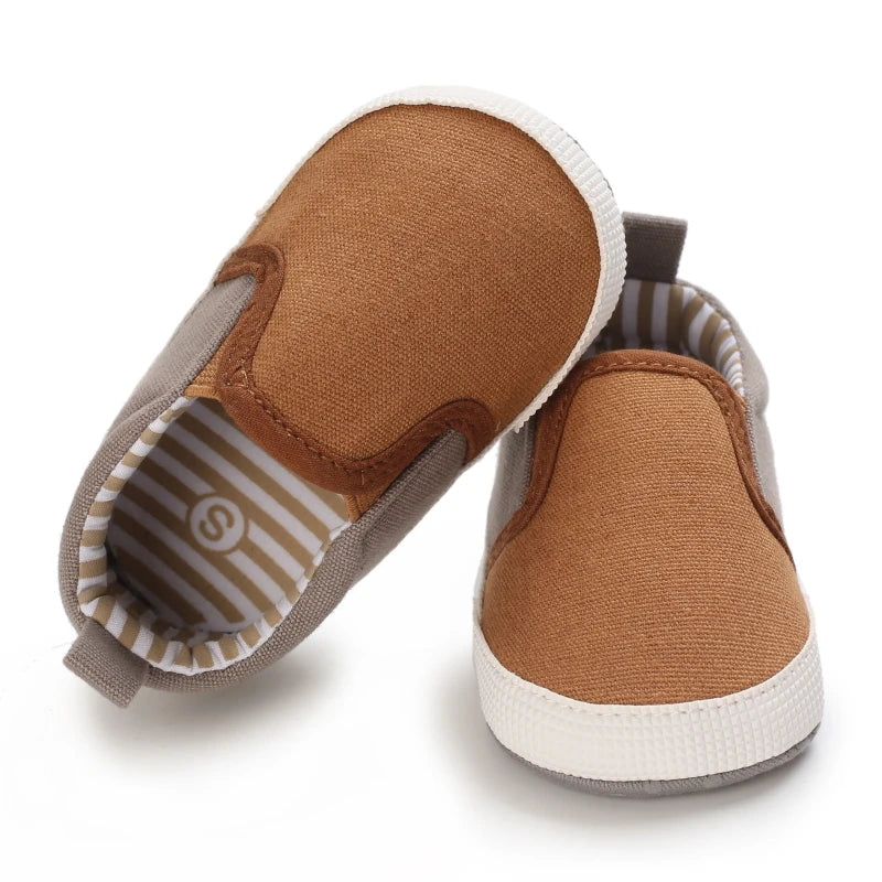 Autumn and Spring Brown Baby Sneakers for Boys 0-12 Months First Walking Shoes