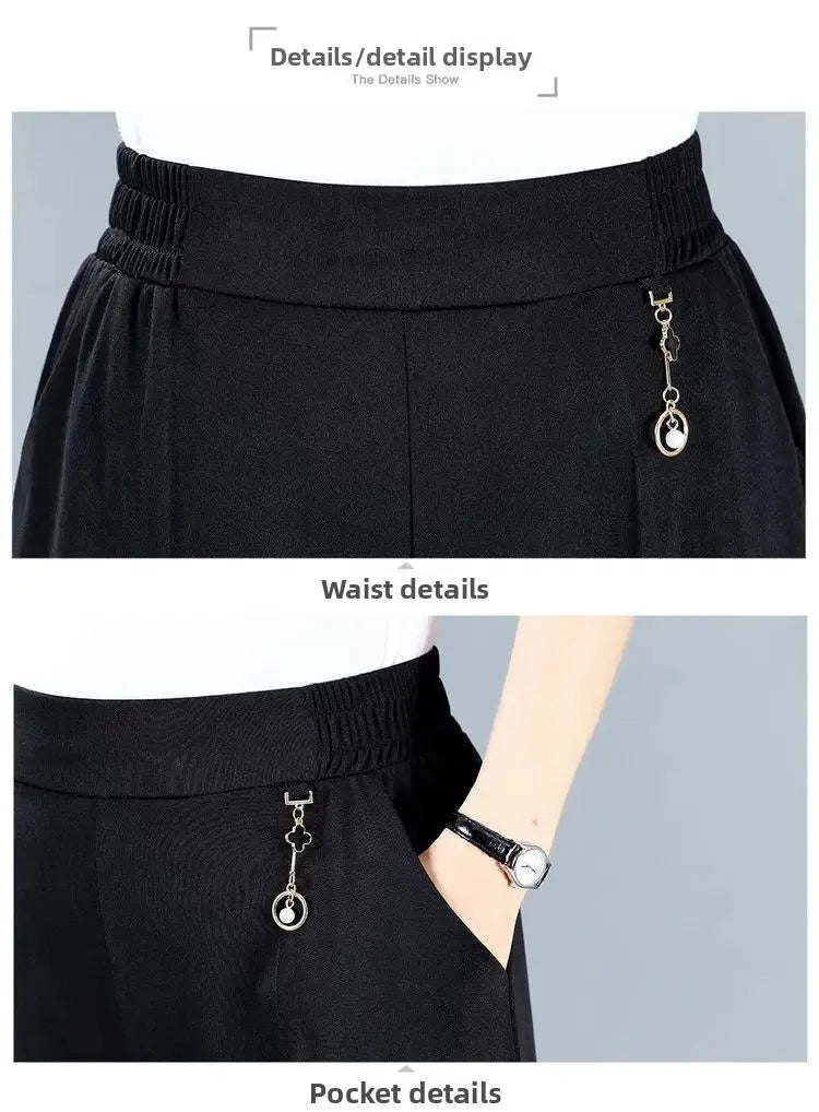 High Waist Wide Leg Pants Mom Style Loose Fit Nine-Tenths Slimming Female Fashionable Long Trousers from Mainland China