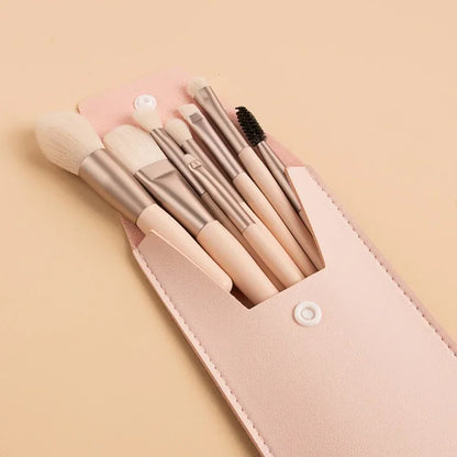 Mini Brush 8-Piece Makeup Bag Portable Concealer Powder Brush Set Soft Fur Make-up Tool Bag Foundation Brush Makeup Brush Set