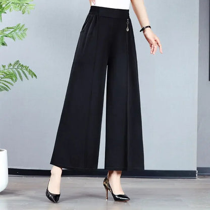 High Waist Wide Leg Pants Mom Style Loose Fit Nine-Tenths Slimming Female Fashionable Long Trousers from Mainland China