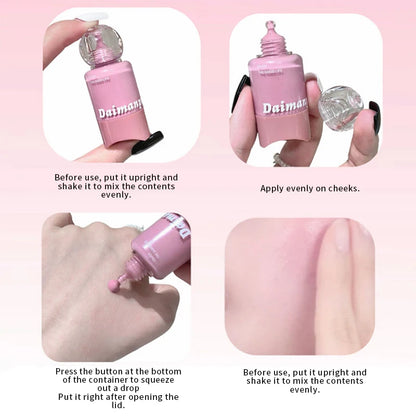 When You Put Blush in a Milk Bottle and Press It Lightly, the Makeup Becomes Clear and the Korean-Style Color Is Well Displayed, with the Color Rising up for a Light and Natural Look, and Is Easy to Apply.