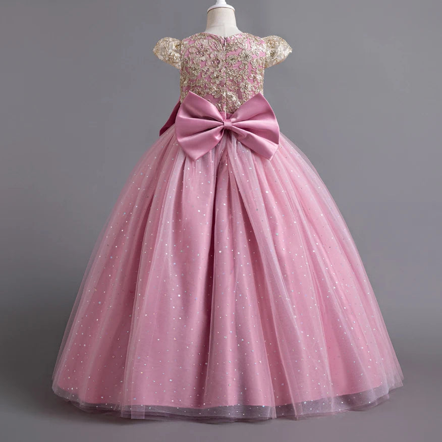 Stunning Little/Big Girls Lace Flower Girl Wedding Bridesmaid Birthday Party Holiday Pageant Easter Prom Fancy Dress