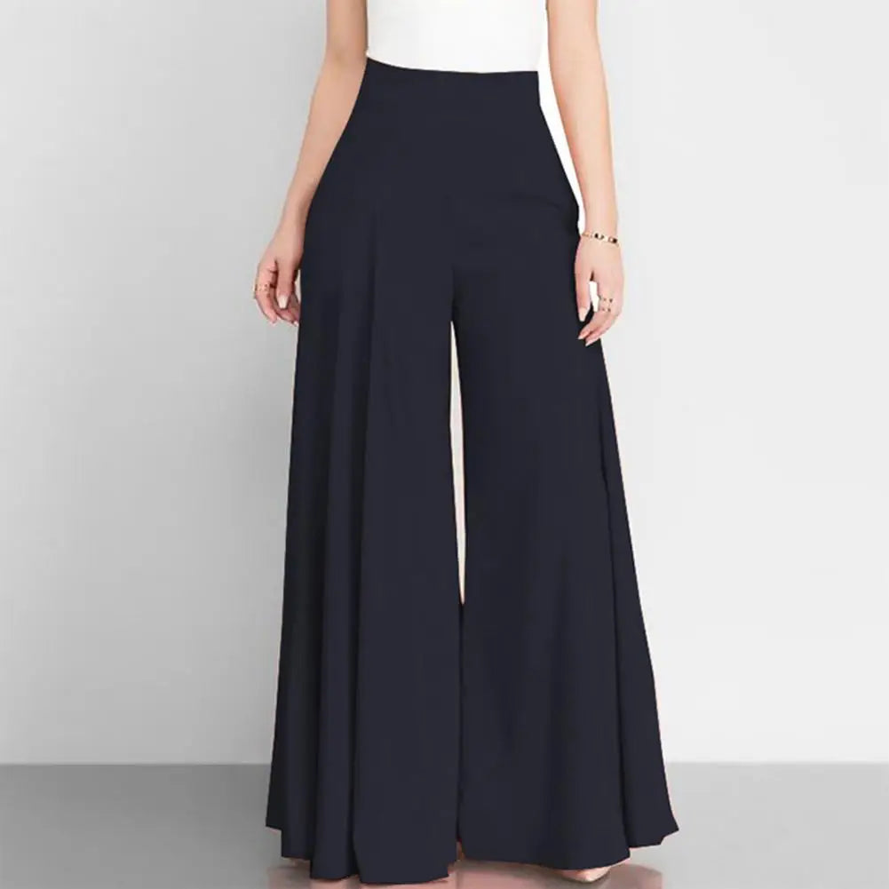 Fashion Women High Waist Wide Leg Pants Spring Autumn Female Elegant Flare Trousers Casual OL Solid Holiday Loose Long Pant