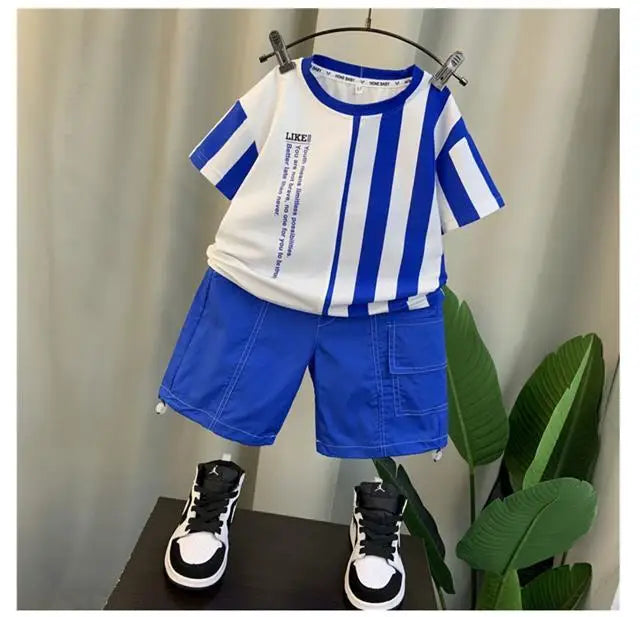 Summer Boy Clothing Suit New Children's Clothes Set Boys Short Sleeve T-Shirt Shorts
