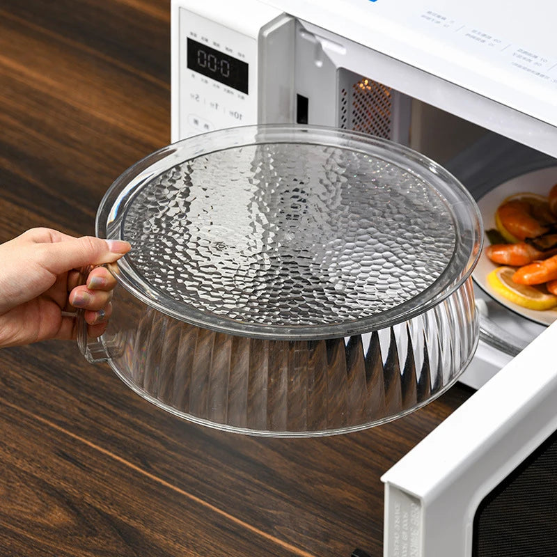 Microwave Splash Proof PET Cover High-temperature Resistant Bowl Cover Household Food Grade Plastic Microwave Hot Dishes Lid