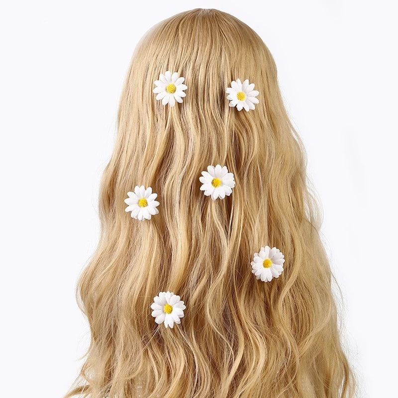 Girl Hair Clips Daisy and Sunflower Designs Mixed Color Polyester Flower  Daily Casual Wear Hairpin