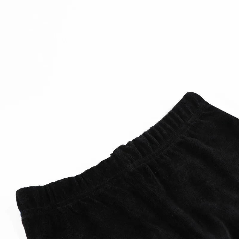 Boys pajama set blue black top and pants kids clothes for boy and girl clothing round neck winter season front velour back rib