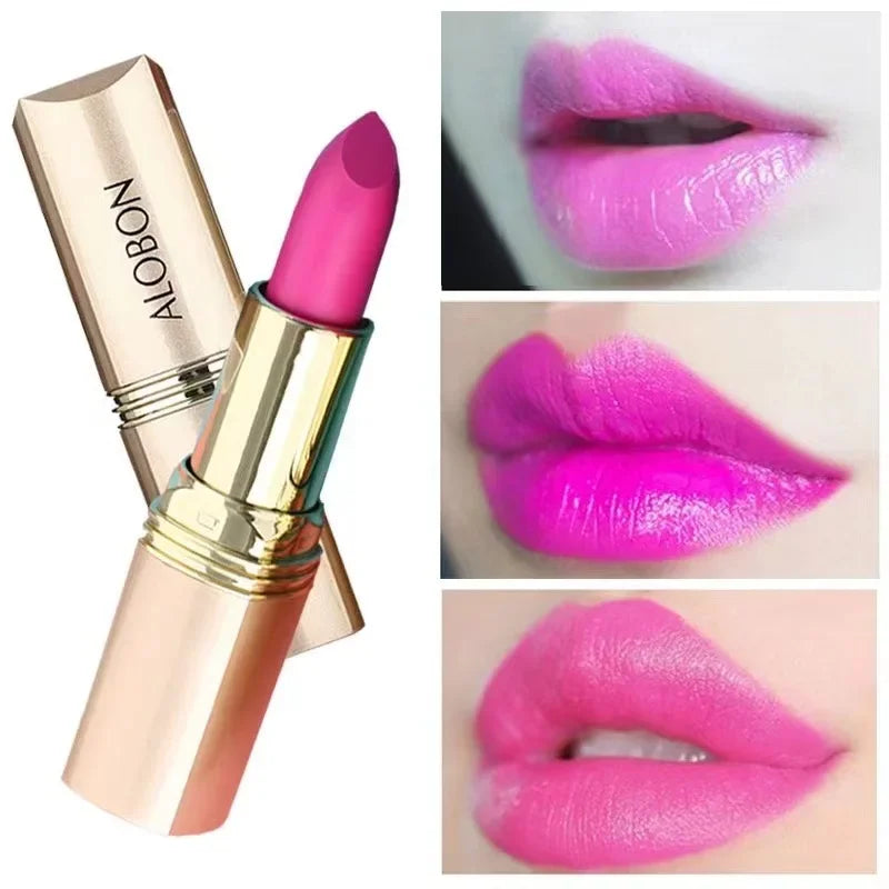 Pink Lipstick Waterproof Matte 24 Hours Long Lasting Non-Stick Cup Red Rose Lip Tint Velvet Cosmetic Women Make Up