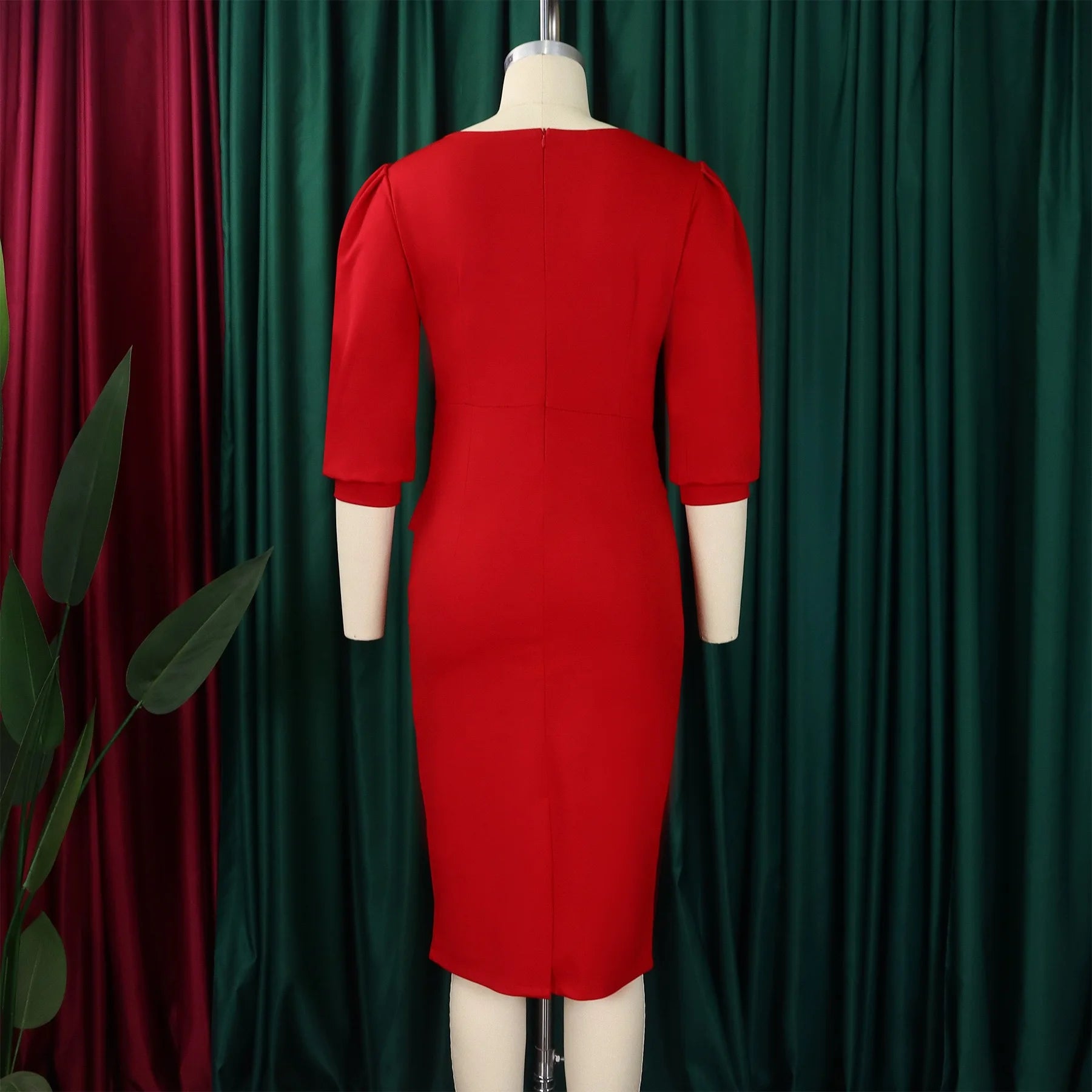 Elegant Office Dresses for Women O Neck Half Sleeve Sheath Package Hips Formal Business Work Wear Vestidos Mujer Dress Clothes