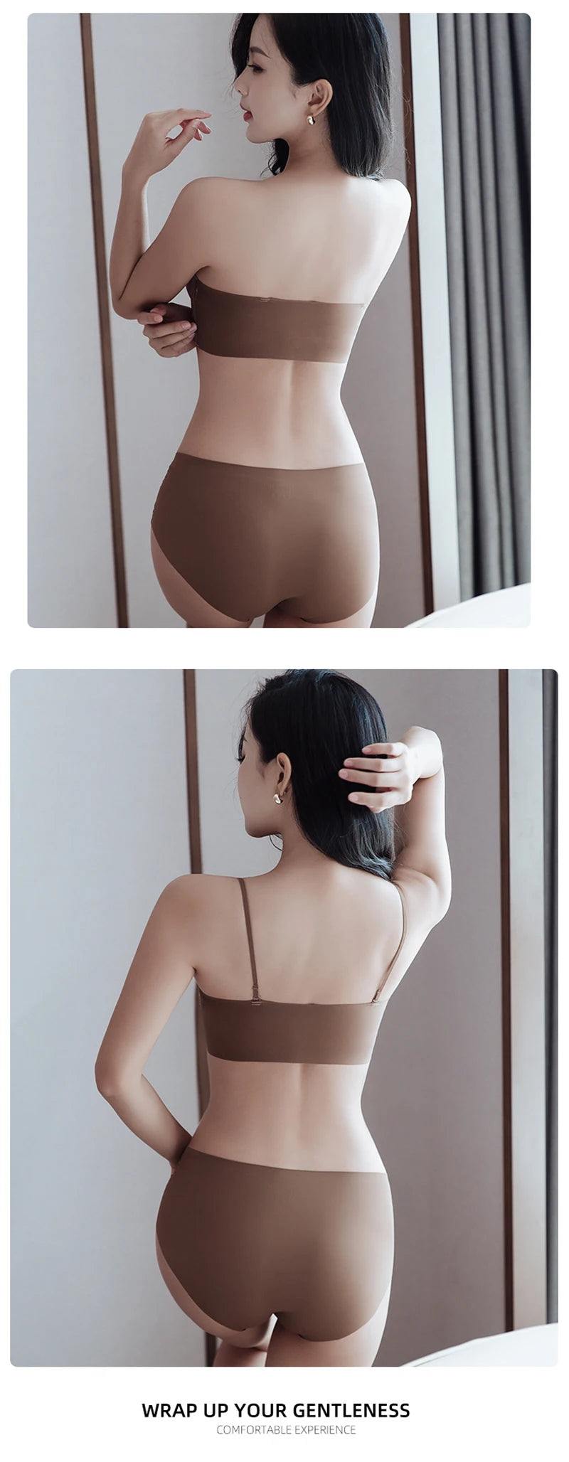 Front Closure Strapless Bras For Women Seamless Push Up Brassiere Thick Soft Underwear Solid Color Adjustable Invisible Lingerie