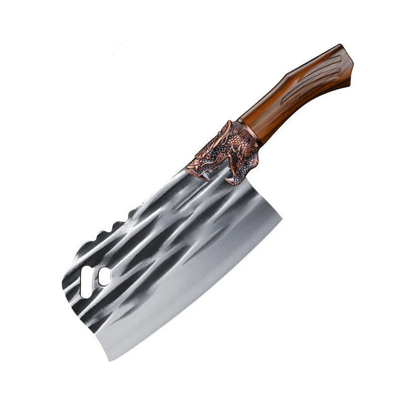Loong Head Handle Chopping Knife Handmade Forged Bone Knife Butcher Chef's Slicing Knives Cleaver Cooking Knife Kitchen Utensil