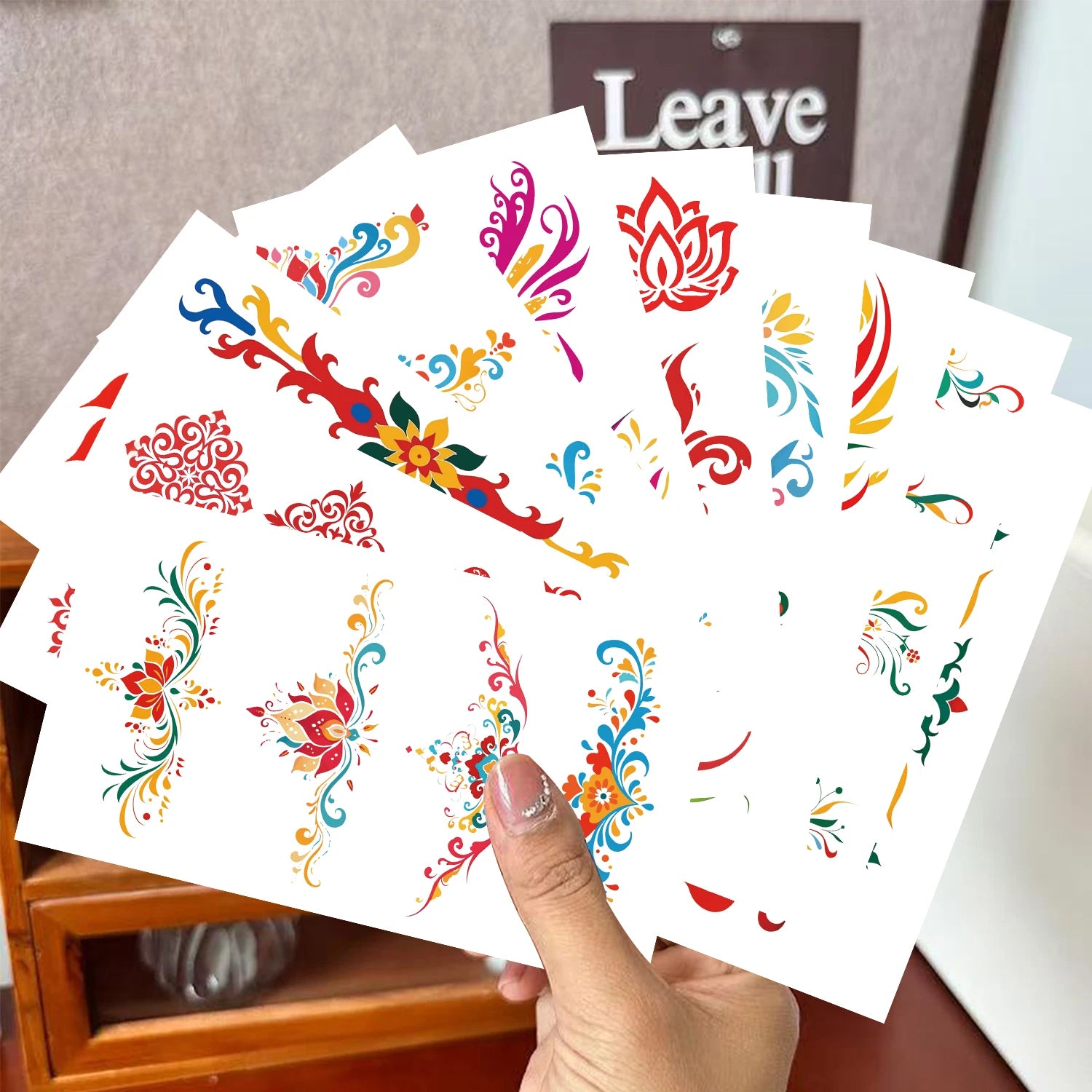10 sheets Dunhuang eyebrow tattoo stickers ancient style Hanfu waterproof performance face forehead printed tattoo stickers