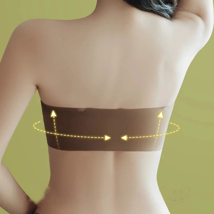 Front Closure Strapless Bras For Women Seamless Push Up Brassiere Thick Soft Underwear Solid Color Adjustable Invisible Lingerie