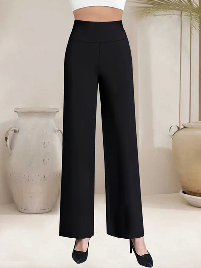 1 pair of high waisted straight leg pants - elegant pants for women, versatile for spring, summer, autumn, winter, office wear