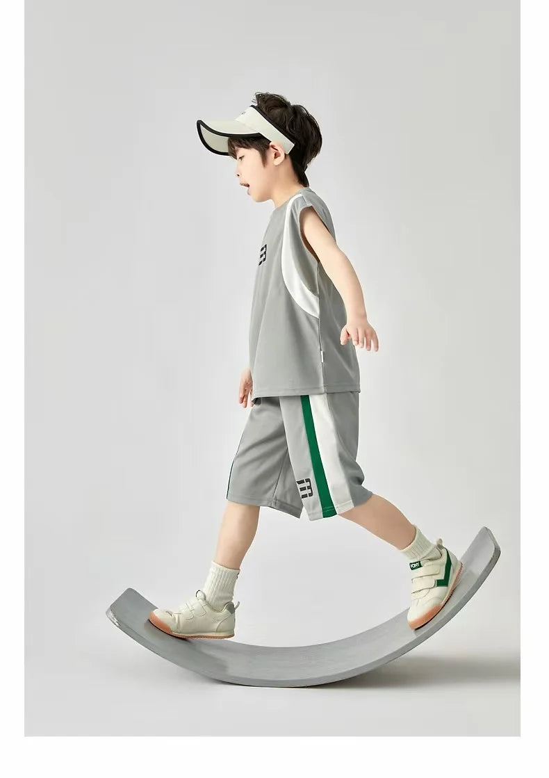 Boys Basketball Suit Summer Sportswear Comfortable Suit Vest Lightweight Shorts Children's Korean Version Handsome Two-piece Set