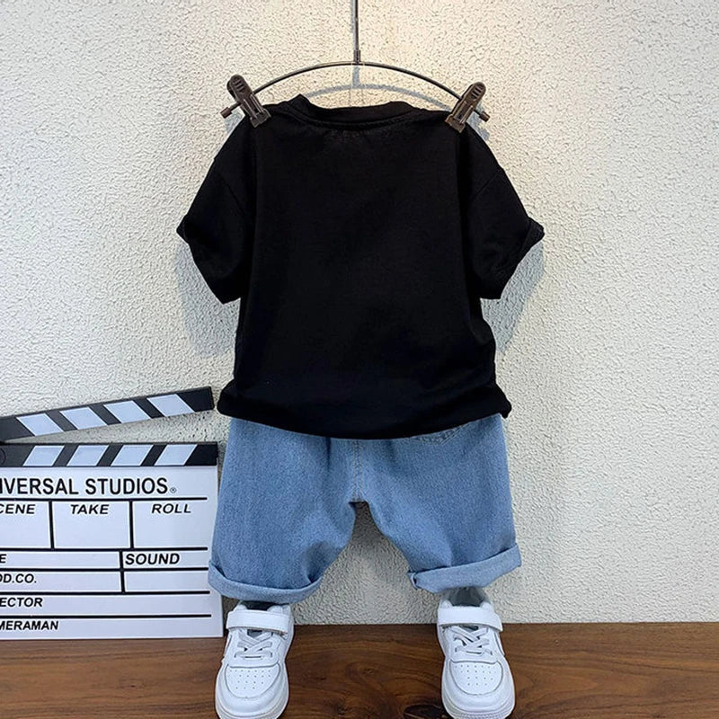 New Selling Summer Baby Boys Clothing Sets Tops bear T-shirt +Short Pants 2 Pieces Set Kids