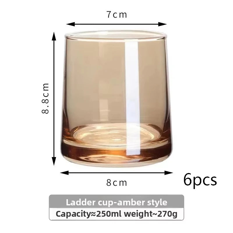 INS-style glass cups,colored trapezoidal couple's household whiskey glasses, bar and hotel mouthwash cups, beer mugs, water cups