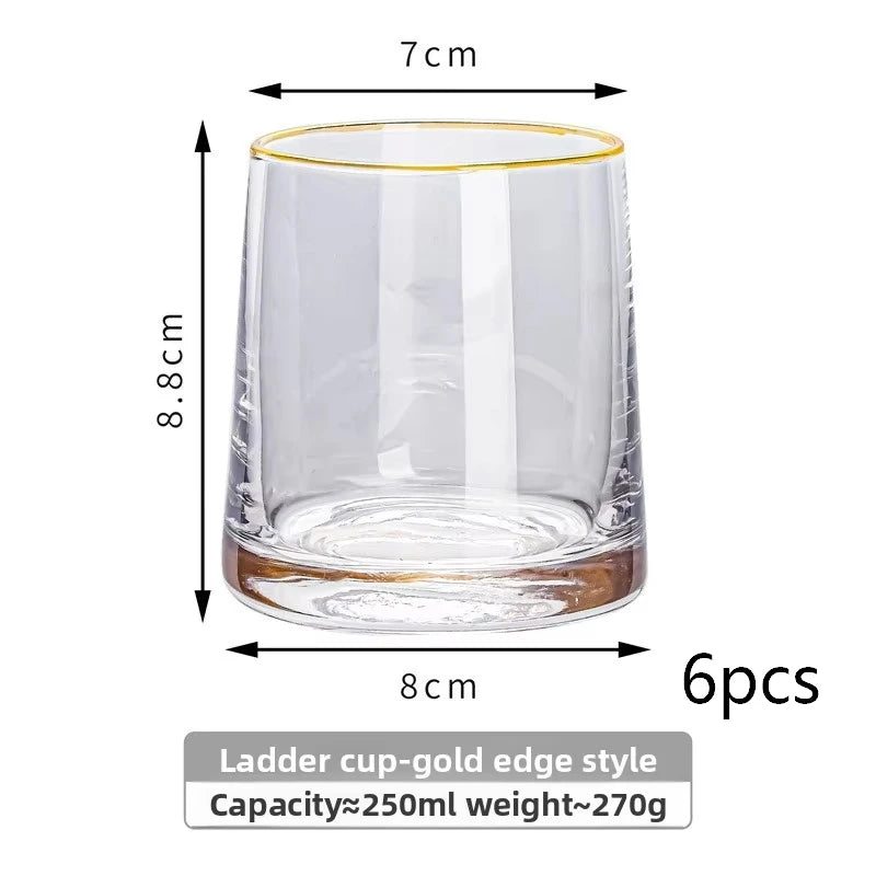 INS-style glass cups,colored trapezoidal couple's household whiskey glasses, bar and hotel mouthwash cups, beer mugs, water cups