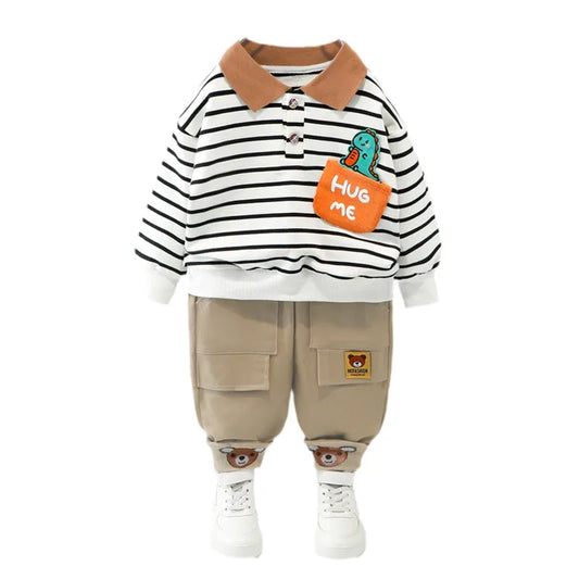 New Spring Autumn Baby Girl Clothes Boys Clothing Children Striped T-Shirt Pants 2Pcs/Set Toddler Casual Costume Kids Tracksuits