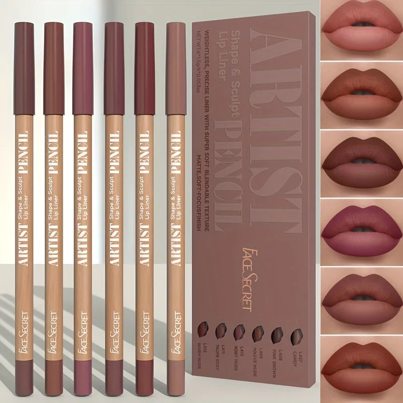 Velvet Matte Lip Liner Pencils Set Long-Lasting Non-Drying Perfect for Lining Filling Lips Versatile for All Skin Typ