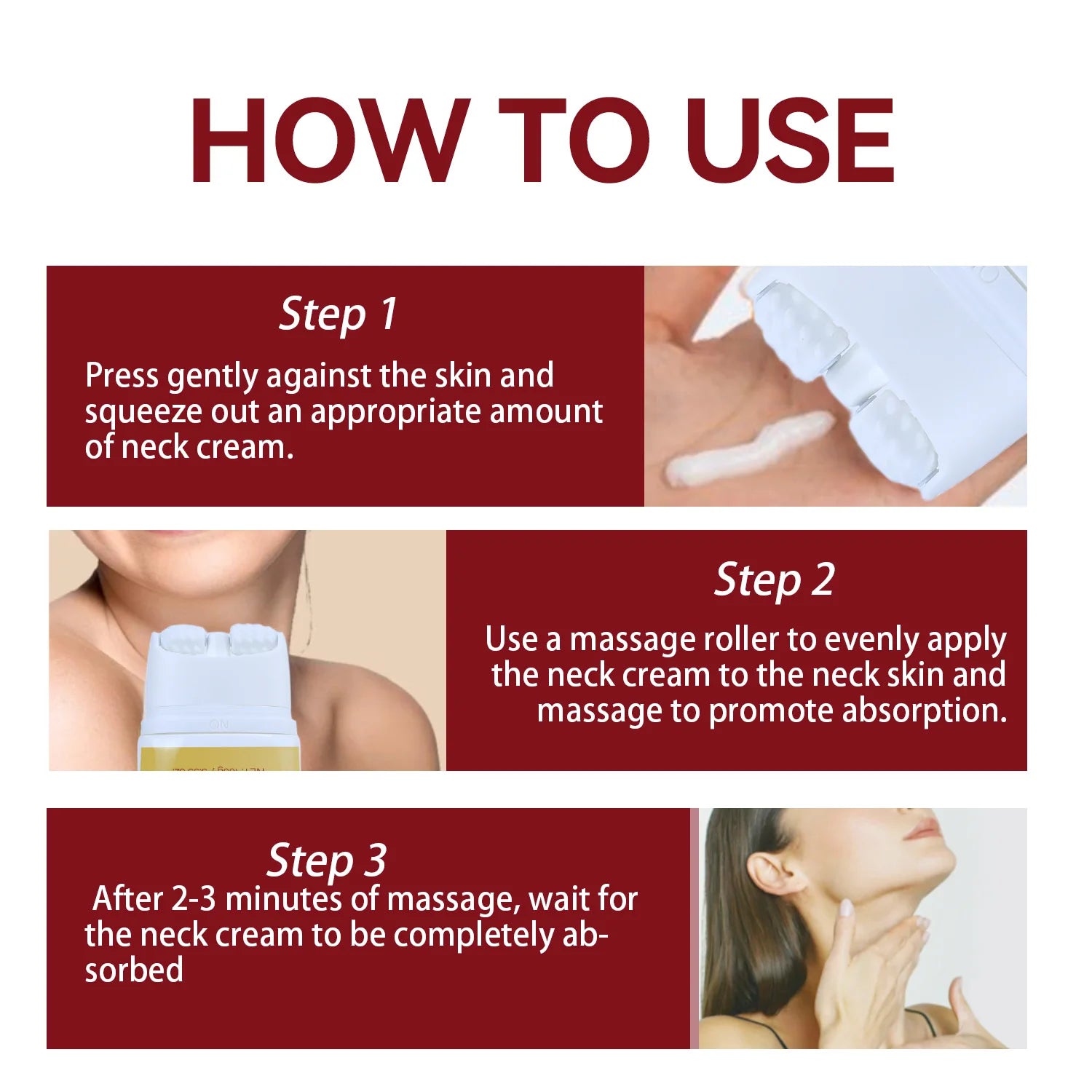 Firming Lifting Neck Cream for Crepey Skin Comfort Roller Neck Cream Deeply Moisturizing Tightening Lotion Skin Care