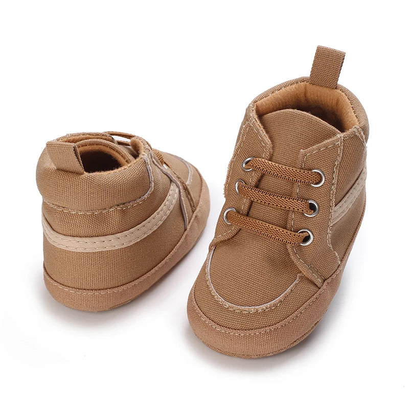 Autumn and Spring Brown Baby Sneakers for Boys 0-12 Months First Walking Shoes