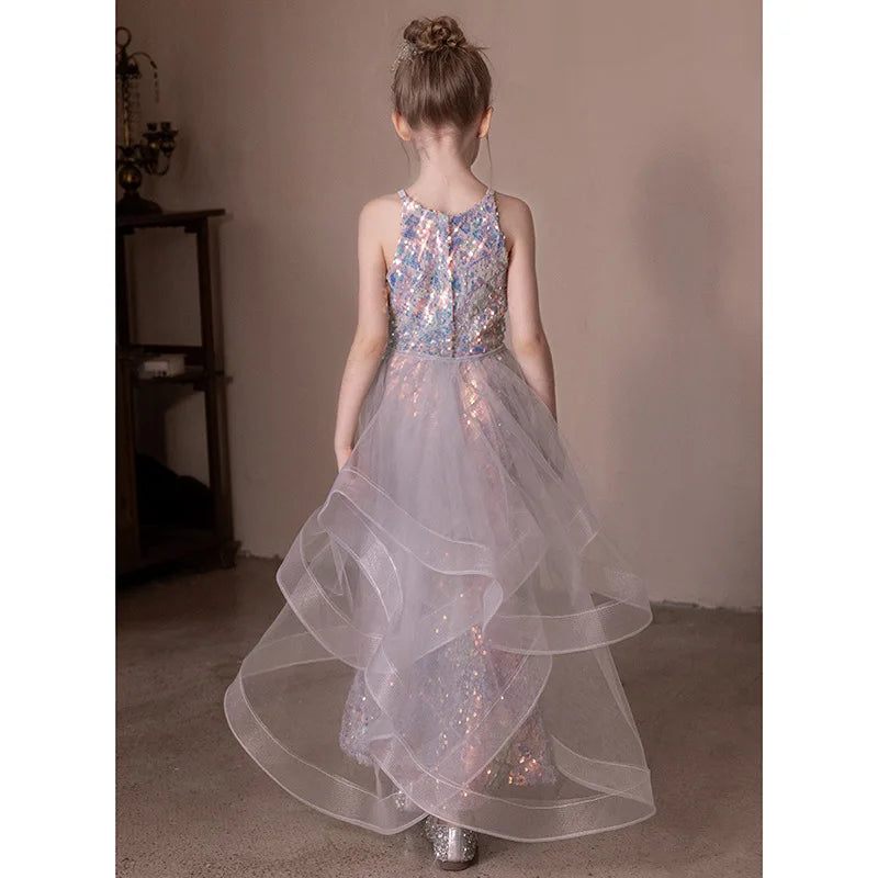 Children's Princess Dress Shiny Sequined Dress For Girls 2Y 10 12 Years 14 Years Mermaid Elegant Teen Party Evening Dress