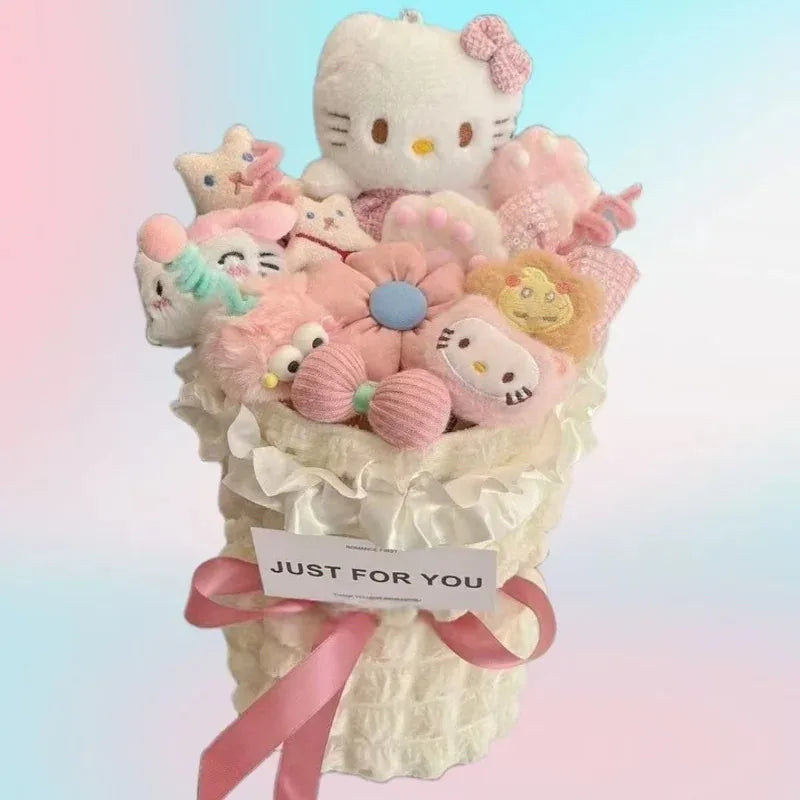 Kawaii Hello Kitty Cat Plush Doll Bouquet Girl Heart Birthday Gift Girl Giving Boyfriend Holiday Decoration Holiday Gifts