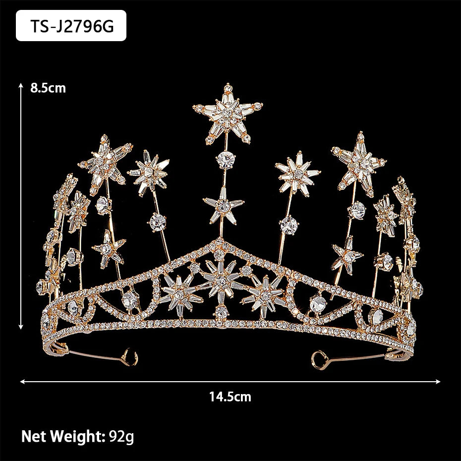 Efily Gold Color Wedding Tiaras and Crowns for Pearl Rhinestone Headband Bride Headpiece Jewelry