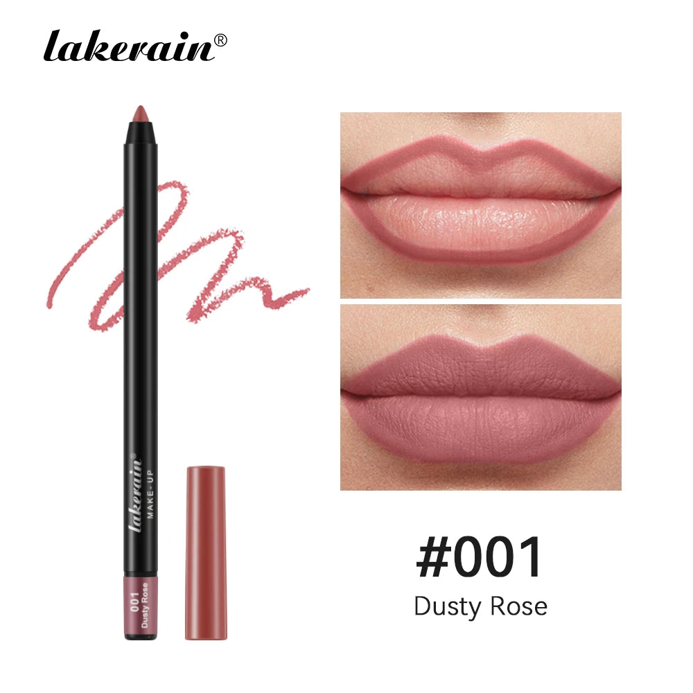 Lipliner Pencil Waterproof Matte Red Contour Tint Lipstick Long Lasting Non-stick Cup Moisturising Lips Makeup 12 Colors