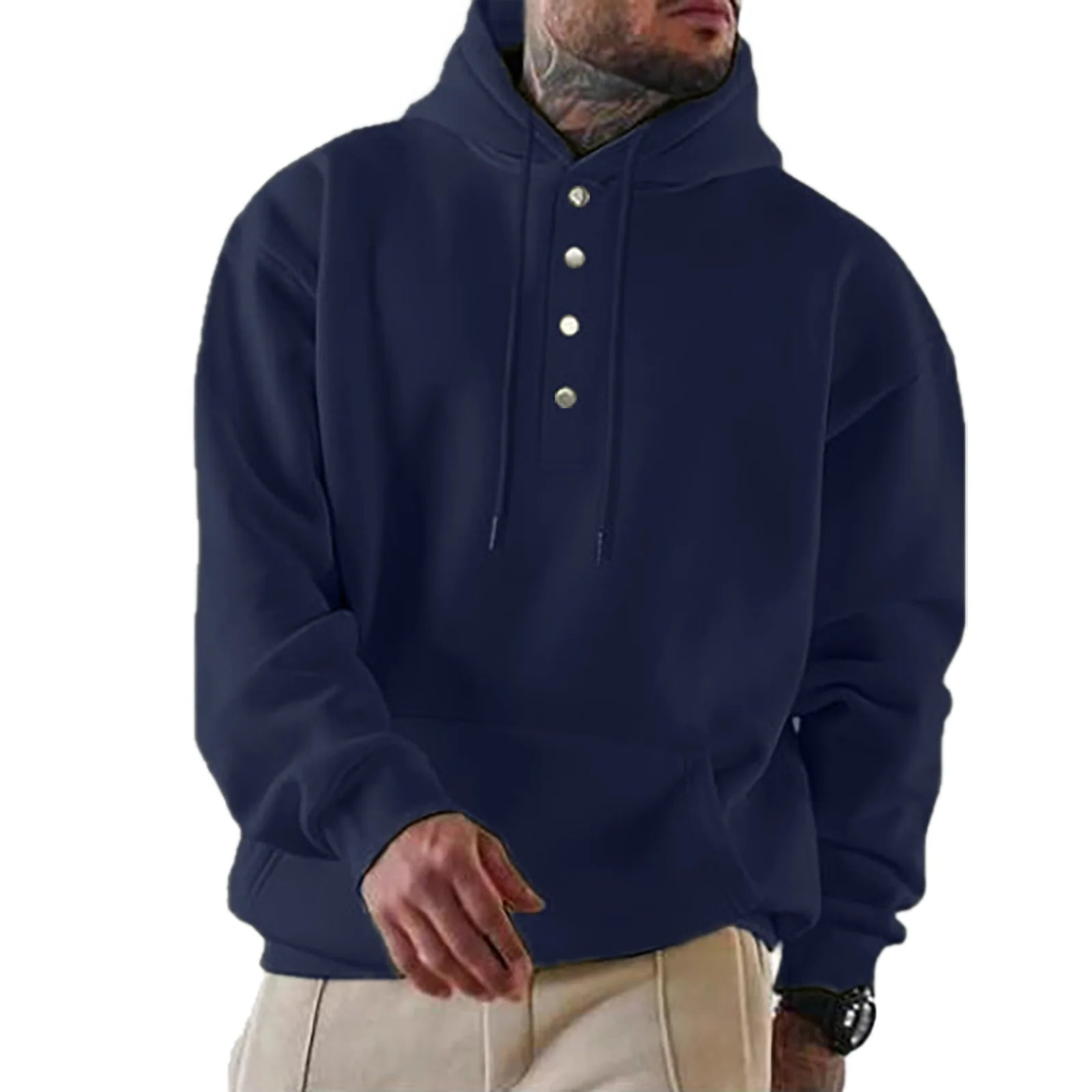 Loose Fit Long Sleeves Hoodie For Men Autumn Winter Casual Breathable Fashion Sweatirt  Men Streetwear Classic Pullover Design