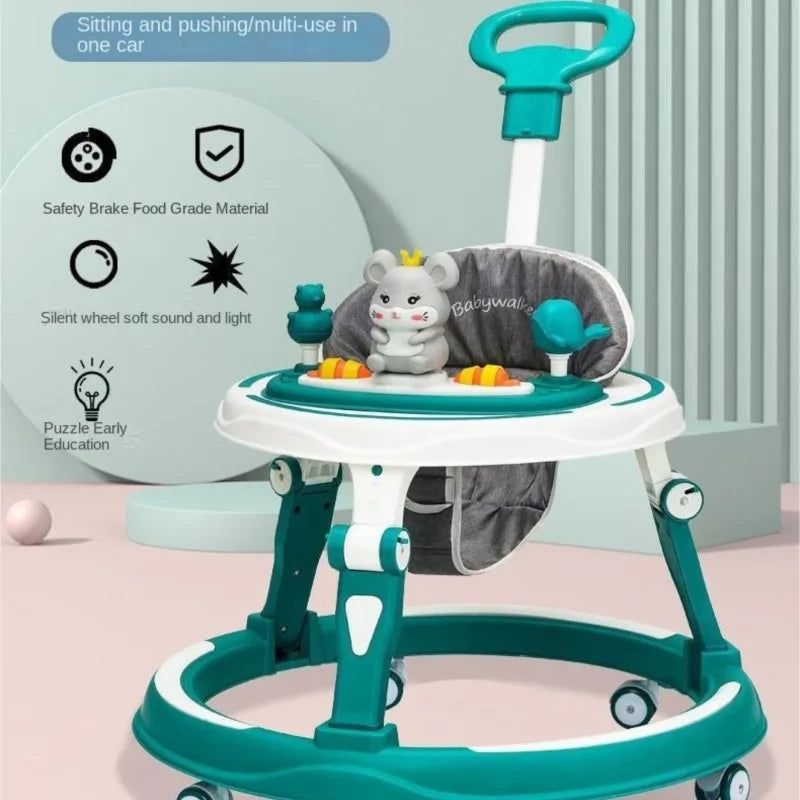 Lazychild Baby Walker 8-gear Adjustable Multi-function Anti-O-leg Anti-rollover Folding Baby Starting Car 5-18 Months Hot New
