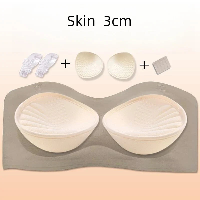Push Up Bra For Women Sexy Invisible Externally Expandable Bralette Padded Gathered Female Lingerie Thickened Chest Pads