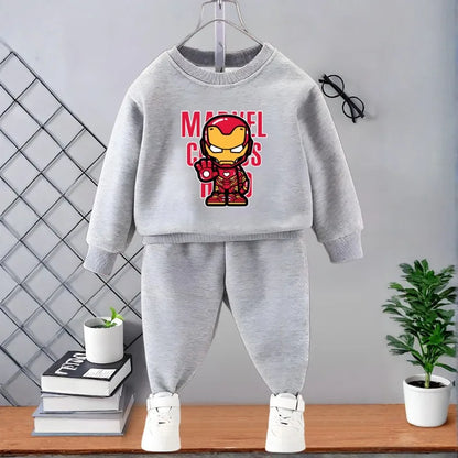 Marvel Spring/autumn Children's Clothes Sets Captain America Printed Boys Sweatshirt and Sweatpant 2pcs Kids Casual Hoodies Suit