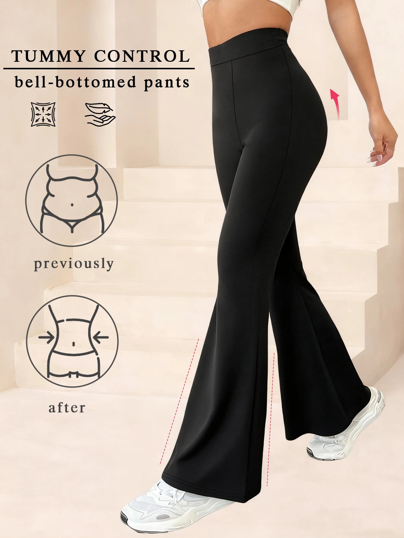 A Pair Of Women's Flared Pants, High-waisted And Slimming Wide-leg Trousers, New Spring And Summer Fashion, Urban Casual Style