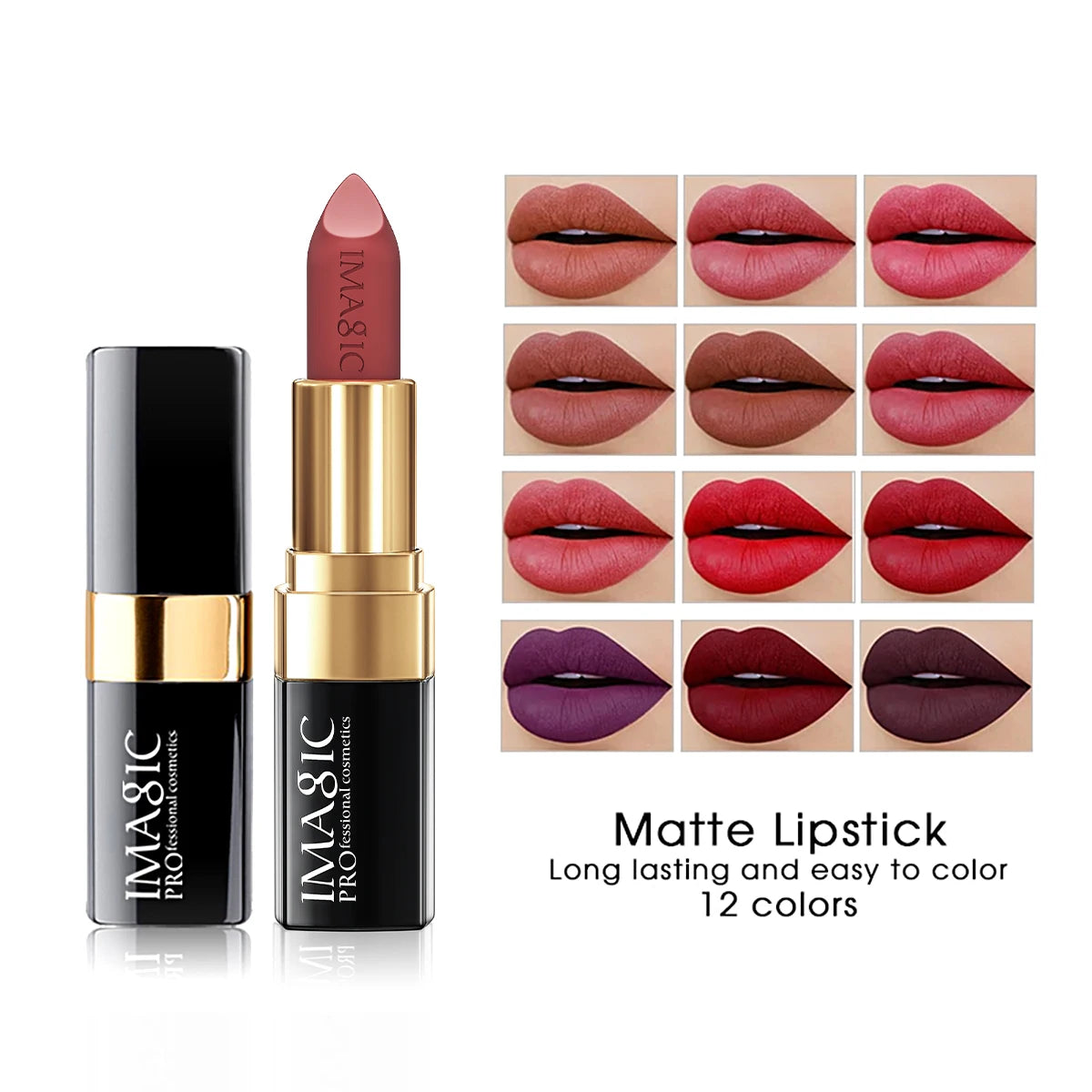 Lipstick Matte Waterproof Velvet Pigment Nude Rouge Waterproof Long Lasting Lip Profissional Cosmetics Beauty