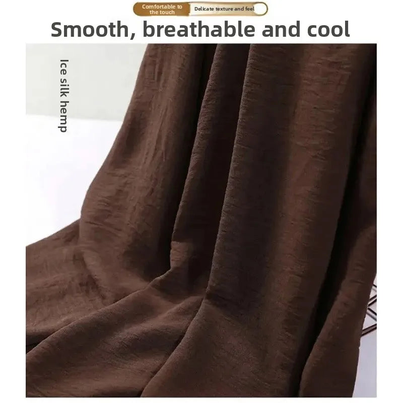 Summer Ice Silk Wide Leg Pants Women's Loose Casual Long Trousers High Waist Korean Sle Polyester Fiber Drapey Sumi Pants