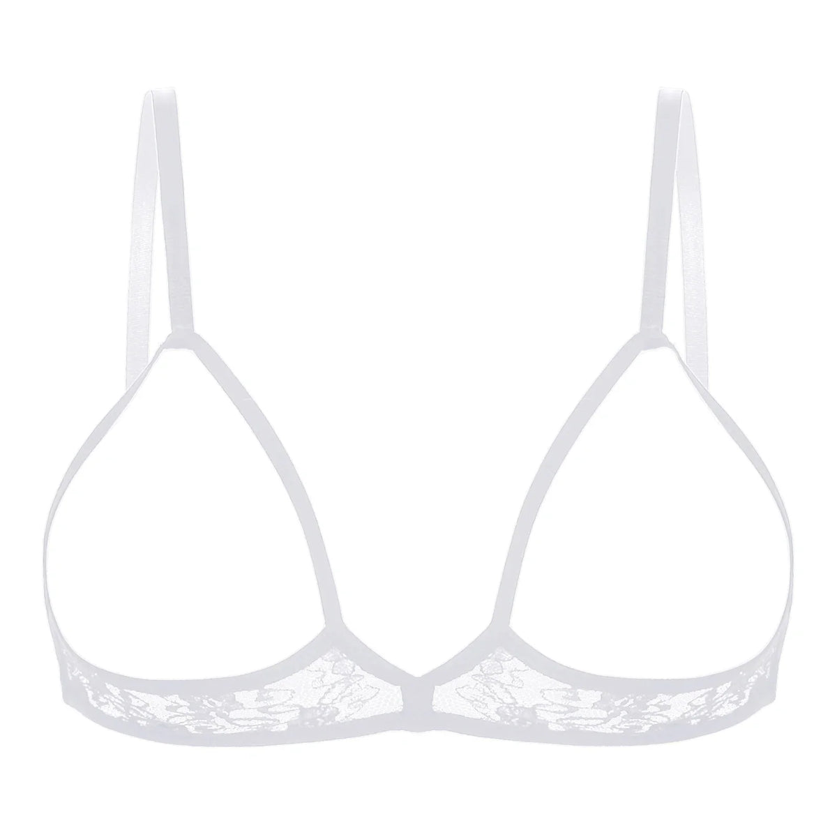 Women's Sexy Lingerie Bra Tops Sheer Floral Lace Hollow Out Wireless Bra Erotic Open Nipple Breast Unlined Bralette Underwear