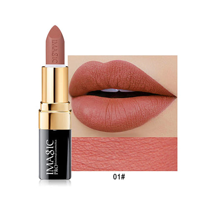 IMAGIC 12-Color Lipstick Matte Waterproof Velvet Pigment Nude Rouge Waterproof Long Lasting Lip Profissional Cosmetics Beauty