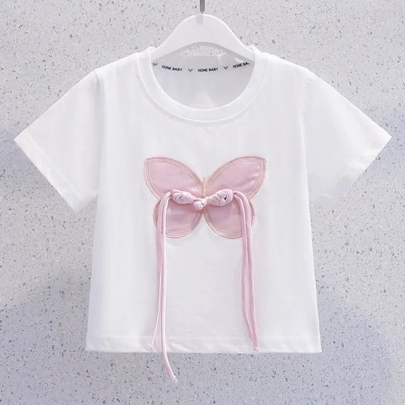 Child House Clothing Elementary Girl Summer Clothes Kids Set Korean Children's  Girly Setup Outdoor Top Girls Outfit Sets
